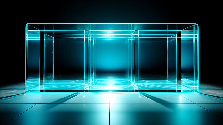 JPG 편집이미지 유리 조명 사람없음 파란색 빛 공간 디지털합성 LED 편집소스 이미지편집 편집실사 AI컴퓨터그래픽 AI콘텐츠 컬러 전구 재질 CG 파일형식