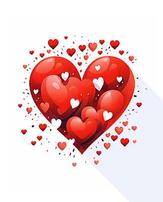 JPG 백그라운드 일러스트 사랑 사람없음 빨간색 하트 국내일러스트 AI일러스트 AI콘텐츠 모양 감정 컬러 파일형식