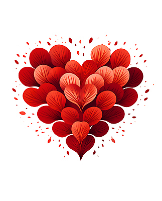 JPG 백그라운드 일러스트 사랑 사람없음 빨간색 하트 국내일러스트 AI일러스트 AI콘텐츠 모양 감정 컬러 파일형식