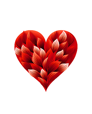 JPG 백그라운드 잎 일러스트 사랑 사람없음 빨간색 하트 국내일러스트 AI일러스트 AI콘텐츠 모양 식물 감정 컬러 파일형식