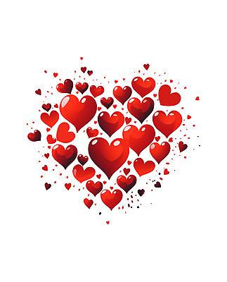 JPG 백그라운드 일러스트 사랑 사람없음 빨간색 하트 국내일러스트 AI일러스트 AI콘텐츠 모양 감정 컬러 파일형식