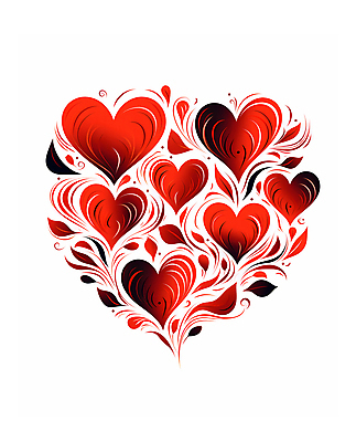 JPG 백그라운드 일러스트 사랑 사람없음 빨간색 하트 국내일러스트 AI일러스트 AI콘텐츠 모양 감정 컬러 파일형식