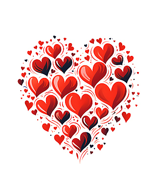 JPG 백그라운드 일러스트 사랑 사람없음 빨간색 하트 국내일러스트 AI일러스트 AI콘텐츠 모양 감정 컬러 파일형식