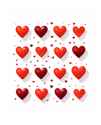 JPG 백그라운드 일러스트 사랑 사람없음 빨간색 하트 국내일러스트 AI일러스트 AI콘텐츠 모양 감정 컬러 파일형식