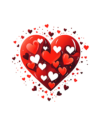 JPG 백그라운드 일러스트 사랑 사람없음 빨간색 하트 국내일러스트 AI일러스트 AI콘텐츠 모양 감정 컬러 파일형식