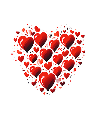 JPG 백그라운드 일러스트 사랑 사람없음 빨간색 하트 국내일러스트 AI일러스트 AI콘텐츠 모양 감정 컬러 파일형식