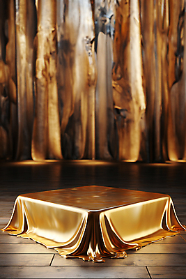 JPG 편집이미지 사람없음 사각형 금색 우아함 실크 디지털합성 덮기 포디움 편집소스 편집실사 AI포토 AI콘텐츠 도형 컬러 컨셉 모션 무대 직물 CG 파일형식