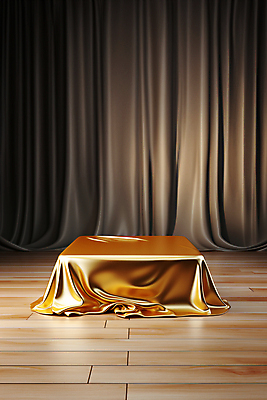 JPG 편집이미지 사람없음 사각형 금색 우아함 실크 디지털합성 덮기 포디움 편집소스 편집실사 AI포토 AI콘텐츠 도형 컬러 컨셉 모션 무대 직물 CG 파일형식