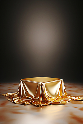 JPG 편집이미지 사람없음 사각형 금색 우아함 실크 디지털합성 덮기 포디움 편집소스 편집실사 AI포토 AI콘텐츠 도형 컬러 컨셉 모션 무대 직물 CG 파일형식