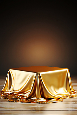 JPG 편집이미지 사람없음 사각형 금색 우아함 실크 디지털합성 덮기 포디움 편집소스 편집실사 AI포토 AI콘텐츠 도형 컬러 컨셉 모션 무대 직물 CG 파일형식