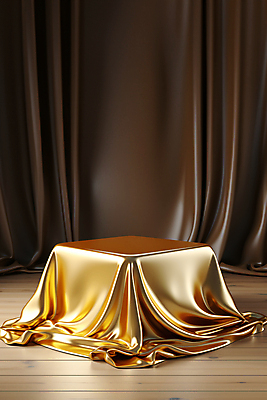 JPG 편집이미지 사람없음 사각형 금색 우아함 실크 디지털합성 덮기 포디움 편집소스 편집실사 AI포토 AI콘텐츠 도형 컬러 컨셉 모션 무대 직물 CG 파일형식