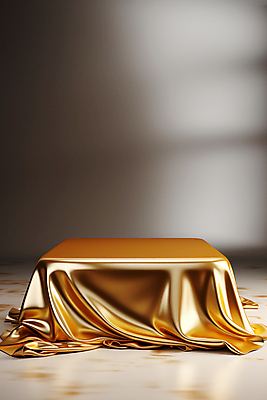 JPG 편집이미지 사람없음 사각형 금색 우아함 실크 디지털합성 덮기 포디움 편집소스 편집실사 AI포토 AI콘텐츠 도형 컬러 컨셉 모션 무대 직물 CG 파일형식