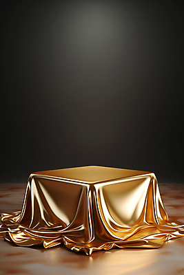 JPG 편집이미지 사람없음 사각형 금색 우아함 실크 디지털합성 덮기 포디움 편집소스 편집실사 AI포토 AI콘텐츠 도형 컬러 컨셉 모션 무대 직물 CG 파일형식