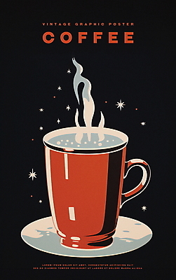 PSD 포스터 커피 겨울 일러스트 따뜻함 사람없음 빨간색 검은색 카페 머그컵 빈티지 커피잔 복고 따뜻한음료 국내일러스트 계절 음료 컬러 컨셉 잔 컵 상점 파일형식