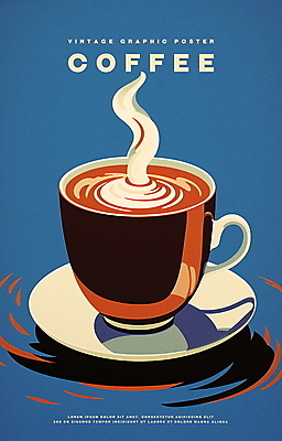 PSD 포스터 커피 겨울 일러스트 따뜻함 사람없음 파란색 카페 머그컵 빈티지 커피잔 복고 따뜻한음료 국내일러스트 계절 음료 컬러 컨셉 잔 컵 상점 파일형식