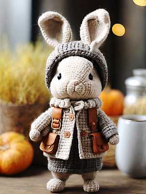 JPG 편집이미지 사람없음 귀여움 토끼 디지털합성 토끼인형 편집소스 뜨개인형 편집실사 AI포토 AI콘텐츠 인형 컨셉 포유류 반려동물 CG 파일형식