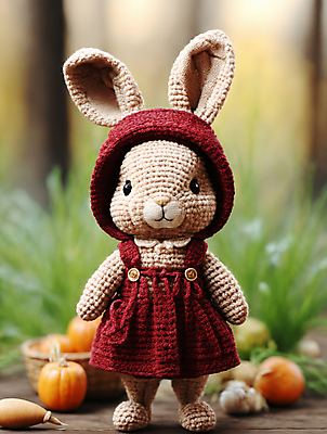 JPG 편집이미지 사람없음 귀여움 디지털합성 토끼인형 편집소스 뜨개인형 편집실사 AI포토 AI콘텐츠 인형 컨셉 토끼 CG 파일형식