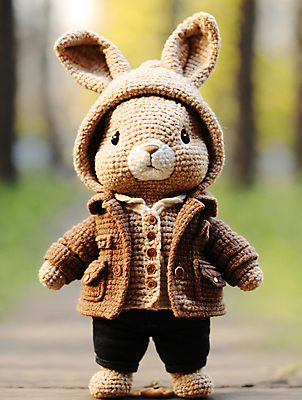 JPG 편집이미지 사람없음 귀여움 디지털합성 토끼인형 편집소스 뜨개인형 편집실사 AI포토 AI콘텐츠 인형 컨셉 토끼 CG 파일형식