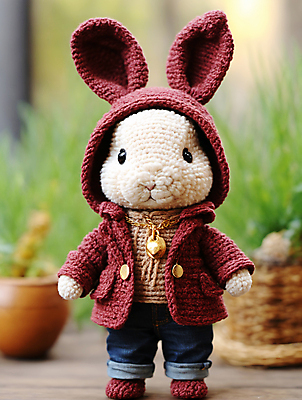 JPG 편집이미지 사람없음 귀여움 디지털합성 토끼인형 편집소스 뜨개인형 편집실사 AI포토 AI콘텐츠 인형 컨셉 토끼 CG 파일형식