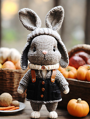 JPG 편집이미지 사람없음 귀여움 디지털합성 토끼인형 편집소스 뜨개인형 편집실사 AI포토 AI콘텐츠 인형 컨셉 토끼 CG 파일형식