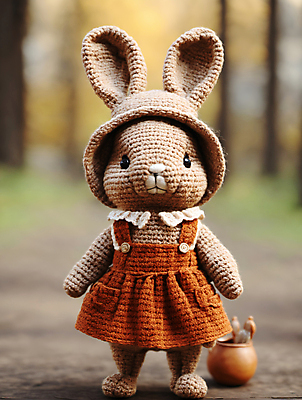 JPG 편집이미지 사람없음 귀여움 디지털합성 토끼인형 편집소스 뜨개인형 편집실사 AI포토 AI콘텐츠 인형 컨셉 토끼 CG 파일형식