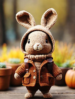 JPG 편집이미지 사람없음 귀여움 디지털합성 토끼인형 편집소스 뜨개인형 편집실사 AI포토 AI콘텐츠 인형 컨셉 토끼 CG 파일형식