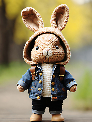 JPG 편집이미지 사람없음 귀여움 디지털합성 토끼인형 편집소스 뜨개인형 편집실사 AI포토 AI콘텐츠 인형 컨셉 토끼 CG 파일형식