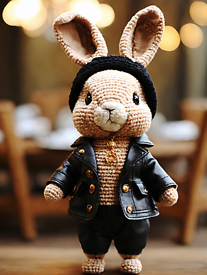 JPG 편집이미지 사람없음 귀여움 디지털합성 토끼인형 편집소스 뜨개인형 편집실사 AI포토 AI콘텐츠 인형 컨셉 토끼 CG 파일형식