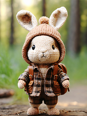 JPG 편집이미지 사람없음 귀여움 디지털합성 토끼인형 편집소스 뜨개인형 편집실사 AI포토 AI콘텐츠 인형 컨셉 토끼 CG 파일형식