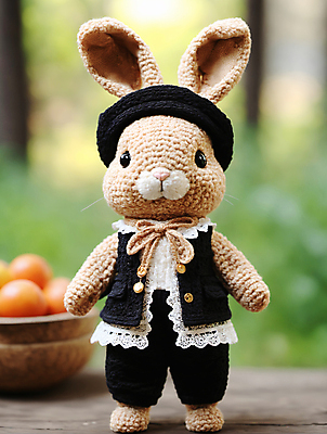 JPG 편집이미지 사람없음 귀여움 디지털합성 토끼인형 편집소스 뜨개인형 편집실사 AI포토 AI콘텐츠 인형 컨셉 토끼 CG 파일형식