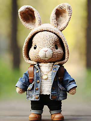 JPG 편집이미지 사람없음 귀여움 디지털합성 토끼인형 편집소스 뜨개인형 편집실사 AI포토 AI콘텐츠 인형 컨셉 토끼 CG 파일형식