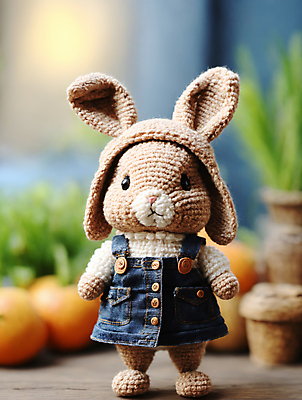 JPG 편집이미지 사람없음 귀여움 디지털합성 토끼인형 편집소스 뜨개인형 편집실사 AI포토 AI콘텐츠 인형 컨셉 토끼 CG 파일형식