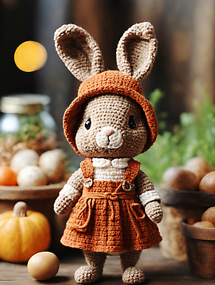 JPG 편집이미지 사람없음 귀여움 디지털합성 토끼인형 편집소스 뜨개인형 편집실사 AI포토 AI콘텐츠 인형 컨셉 토끼 CG 파일형식