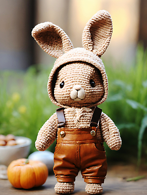 JPG 편집이미지 사람없음 귀여움 디지털합성 토끼인형 편집소스 뜨개인형 편집실사 AI포토 AI콘텐츠 인형 컨셉 토끼 CG 파일형식