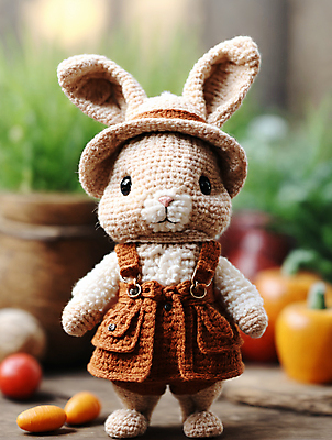 JPG 편집이미지 사람없음 귀여움 디지털합성 토끼인형 편집소스 뜨개인형 편집실사 AI포토 AI콘텐츠 인형 컨셉 토끼 CG 파일형식