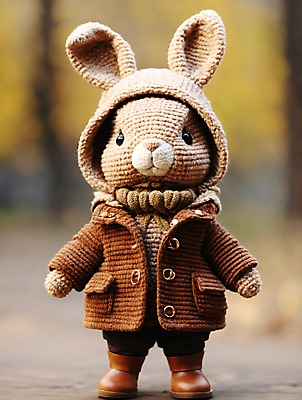 JPG 편집이미지 사람없음 귀여움 디지털합성 토끼인형 편집소스 뜨개인형 편집실사 AI포토 AI콘텐츠 인형 컨셉 토끼 CG 파일형식