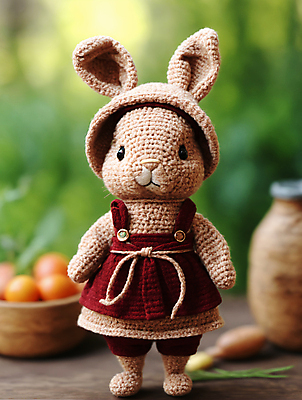 JPG 편집이미지 사람없음 귀여움 디지털합성 토끼인형 편집소스 뜨개인형 편집실사 AI포토 AI콘텐츠 인형 컨셉 토끼 CG 파일형식