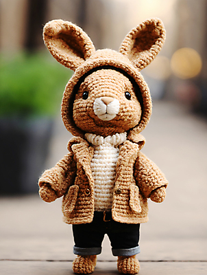 JPG 편집이미지 사람없음 귀여움 디지털합성 토끼인형 편집소스 뜨개인형 편집실사 AI포토 AI콘텐츠 인형 컨셉 토끼 CG 파일형식