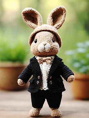 JPG 편집이미지 사람없음 귀여움 디지털합성 토끼인형 편집소스 뜨개인형 편집실사 AI포토 AI콘텐츠 인형 컨셉 토끼 CG 파일형식