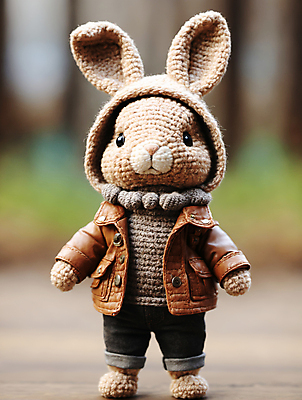 JPG 편집이미지 사람없음 귀여움 디지털합성 토끼인형 편집소스 뜨개인형 편집실사 AI포토 AI콘텐츠 인형 컨셉 토끼 CG 파일형식