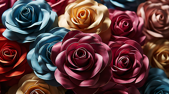 JPG 편집이미지 백그라운드 사람없음 컬러풀 장미 화려 페이퍼아트 디지털합성 로즈데이 편집소스 편집실사 AI포토 AI콘텐츠 꽃 컬러 컨셉 데이이벤트 CG 파일형식