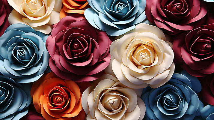 JPG 편집이미지 백그라운드 사람없음 컬러풀 장미 화려 페이퍼아트 디지털합성 로즈데이 편집소스 편집실사 AI포토 AI콘텐츠 꽃 컬러 컨셉 데이이벤트 CG 파일형식