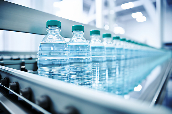 JPG 편집이미지 공장 사람없음 물 깨끗함 제조 생수 스마트 디지털합성 기계화 공장시설 제조과정 편집실사 AI포토 AI콘텐츠 자연요소 컨셉 공업 물병 CG 시설 과정 파일형식