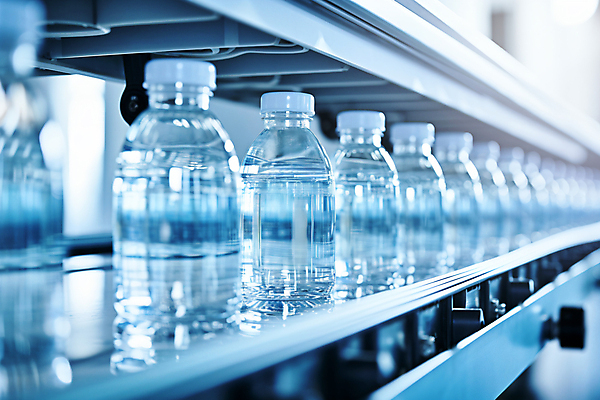 JPG 편집이미지 공장 사람없음 물 깨끗함 제조 생수 스마트 디지털합성 기계화 공장시설 제조과정 편집실사 AI포토 AI콘텐츠 자연요소 컨셉 공업 물병 CG 시설 과정 파일형식