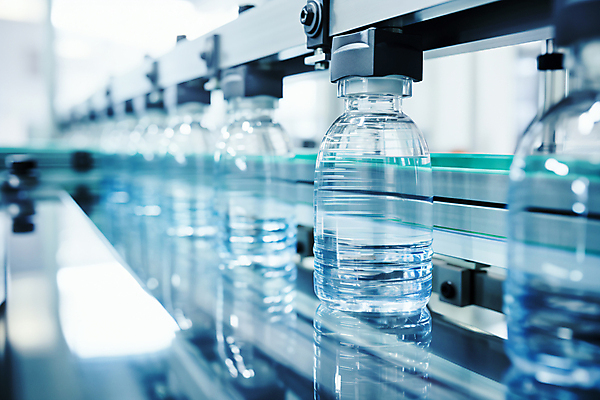 JPG 편집이미지 공장 사람없음 물 깨끗함 제조 생수 스마트 디지털합성 기계화 공장시설 제조과정 편집실사 AI포토 AI콘텐츠 자연요소 컨셉 공업 물병 CG 시설 과정 파일형식