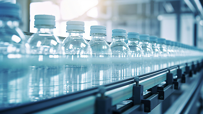 JPG 편집이미지 공장 사람없음 물 깨끗함 제조 생수 스마트 디지털합성 기계화 공장시설 제조과정 편집실사 AI포토 AI콘텐츠 자연요소 컨셉 공업 물병 CG 시설 과정 파일형식