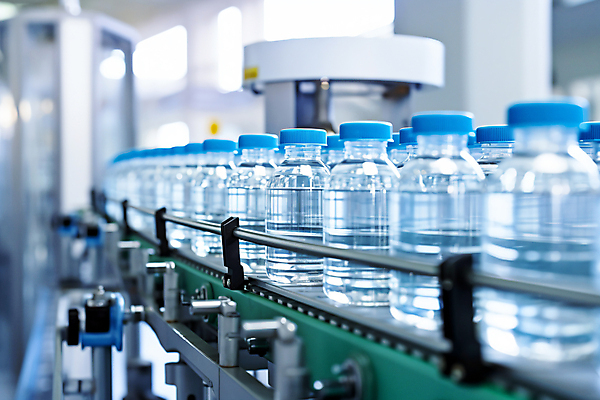 JPG 편집이미지 공장 사람없음 물 깨끗함 제조 생수 스마트 디지털합성 기계화 공장시설 제조과정 편집실사 AI포토 AI콘텐츠 자연요소 컨셉 공업 물병 CG 시설 과정 파일형식