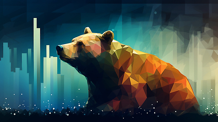 JPG 편집이미지 곰 사람없음 금융 경제 디지털 거래 주식 투자 금융거래 스톡 주식시장 증권시장 폴리곤 하한가 이미지편집 편집실사 AI컴퓨터그래픽 AI콘텐츠 동물 비즈니스 포유류 시장 CG 파일형식