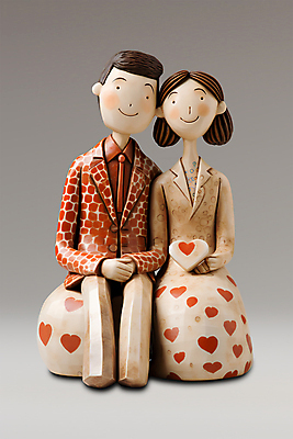 전신 PSD 편집이미지 커플 원피스 여자 남자 사랑 앉기 정장 두명 하트 클레이아트 이미지편집 모양 옷 감정 관계 모션 사람 공예 점토 파일형식