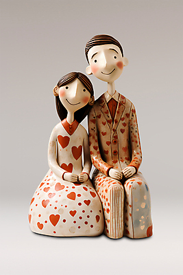 전신 PSD 편집이미지 커플 원피스 여자 남자 사랑 앉기 정장 두명 하트 클레이아트 이미지편집 모양 옷 감정 관계 모션 사람 공예 점토 파일형식